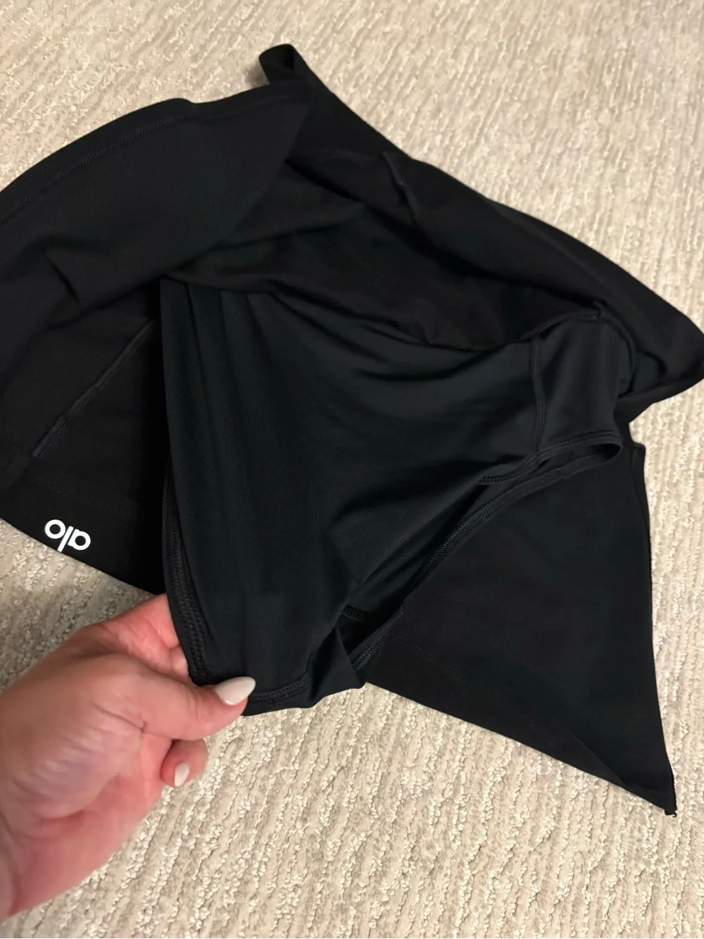 ALO Yoga Black Mini Skort with Front Slit